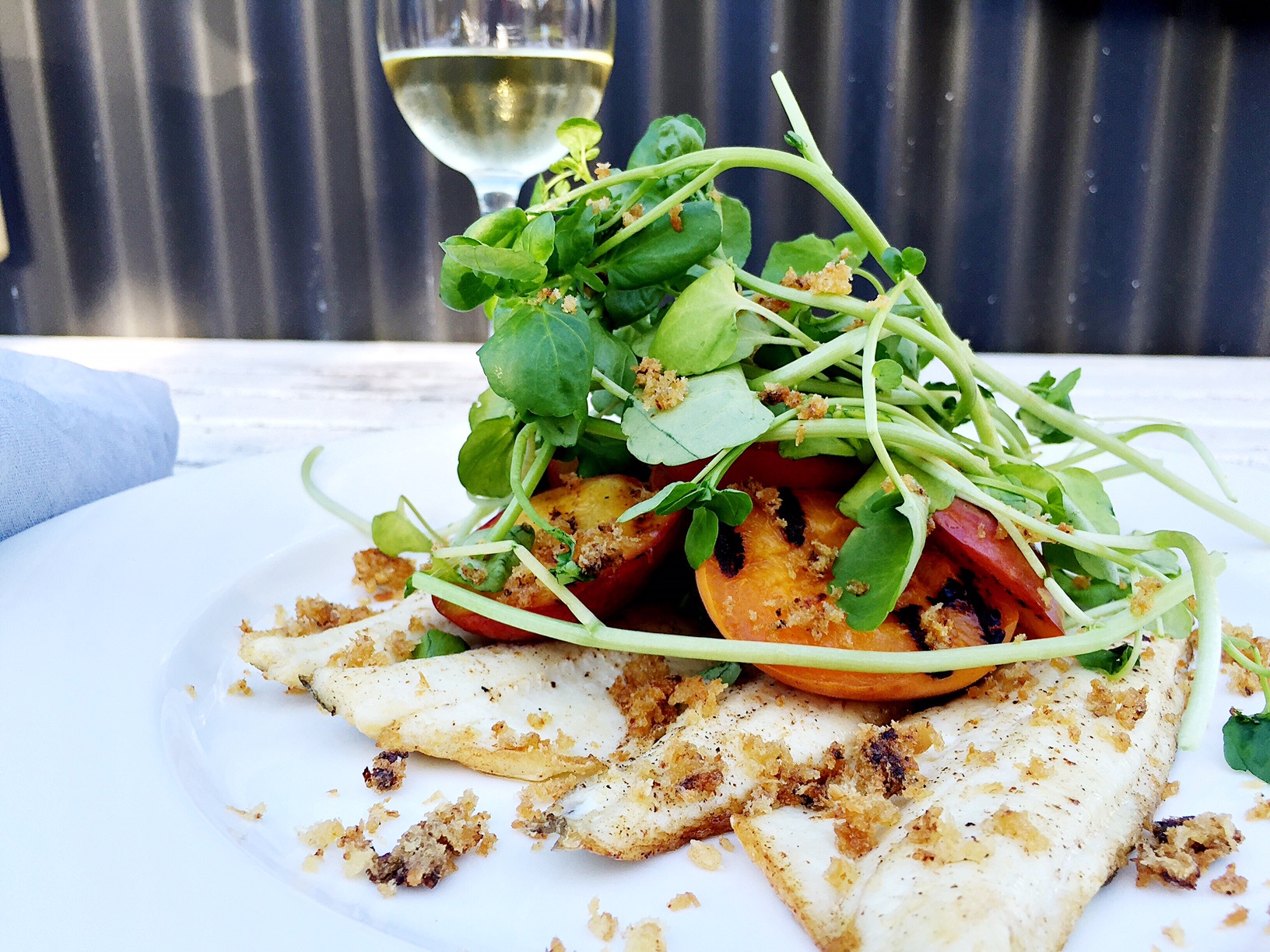 King George Whiting With Grilled Peaches Recipe Ferguson Australia